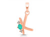 Green Onyx & White Topaz Alphabet K Pendant GRO-RDA-11.