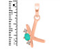 Green Onyx & White Topaz Alphabet K Pendant GRO-RDA-11.