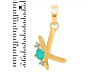 Green Onyx & White Topaz Alphabet K Pendant GRO-RDA-11.