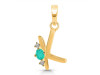 Green Onyx & White Topaz Alphabet K Pendant GRO-RDA-11.