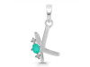 Green Onyx & White Topaz Alphabet K Pendant GRO-RDA-11.