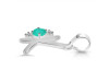 Green Onyx & White Topaz Alphabet K Pendant GRO-RDA-11.