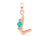 Green Onyx & White Topaz Alphabet L Pendant GRO-RDA-12.