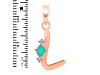 Green Onyx & White Topaz Alphabet L Pendant GRO-RDA-12.