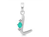 Green Onyx & White Topaz Alphabet L Pendant GRO-RDA-12.