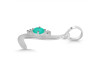 Green Onyx & White Topaz Alphabet L Pendant GRO-RDA-12.