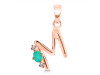 Green Onyx & White Topaz Alphabet M Pendant GRO-RDA-13.