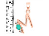 Green Onyx & White Topaz Alphabet M Pendant GRO-RDA-13.