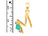 Green Onyx & White Topaz Alphabet M Pendant GRO-RDA-13.