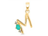 Green Onyx & White Topaz Alphabet M Pendant GRO-RDA-13.