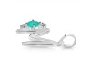 Green Onyx & White Topaz Alphabet M Pendant GRO-RDA-13.