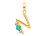 Green Onyx & White Topaz Alphabet N Pendant GRO-RDA-14.