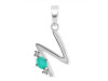 Green Onyx & White Topaz Alphabet N Pendant GRO-RDA-14.