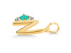 Green Onyx & White Topaz Alphabet N Pendant GRO-RDA-14.