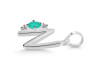 Green Onyx & White Topaz Alphabet N Pendant GRO-RDA-14.
