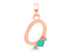 Green Onyx & White Topaz Alphabet O Pendant GRO-RDA-15.