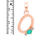 Green Onyx & White Topaz Alphabet O Pendant GRO-RDA-15.