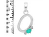 Green Onyx & White Topaz Alphabet O Pendant GRO-RDA-15.