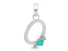 Green Onyx & White Topaz Alphabet O Pendant GRO-RDA-15.