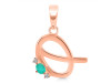 Green Onyx & White Topaz Alphabet Q Pendant GRO-RDA-17.