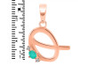 Green Onyx & White Topaz Alphabet Q Pendant GRO-RDA-17.