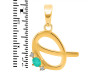 Green Onyx & White Topaz Alphabet Q Pendant GRO-RDA-17.