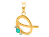 Green Onyx & White Topaz Alphabet Q Pendant GRO-RDA-17.
