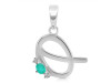 Green Onyx & White Topaz Alphabet Q Pendant GRO-RDA-17.
