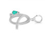 Green Onyx & White Topaz Alphabet Q Pendant GRO-RDA-17.