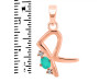 Green Onyx & White Topaz Alphabet R Pendant GRO-RDA-18.