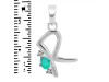 Green Onyx & White Topaz Alphabet R Pendant GRO-RDA-18.