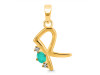 Green Onyx & White Topaz Alphabet R Pendant GRO-RDA-18.