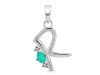 Green Onyx & White Topaz Alphabet R Pendant GRO-RDA-18.