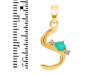 Green Onyx & White Topaz Alphabet S Pendant GRO-RDA-19.