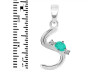 Green Onyx & White Topaz Alphabet S Pendant GRO-RDA-19.