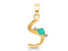 Green Onyx & White Topaz Alphabet S Pendant GRO-RDA-19.