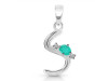 Green Onyx & White Topaz Alphabet S Pendant GRO-RDA-19.