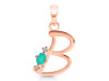 Green Onyx & White Topaz Alphabet B Pendant GRO-RDA-2.