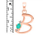 Green Onyx & White Topaz Alphabet B Pendant GRO-RDA-2.