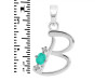 Green Onyx & White Topaz Alphabet B Pendant GRO-RDA-2.
