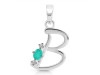 Green Onyx & White Topaz Alphabet B Pendant GRO-RDA-2.