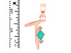 Green Onyx & White Topaz Alphabet T Pendant GRO-RDA-20.