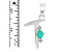 Green Onyx & White Topaz Alphabet T Pendant GRO-RDA-20.