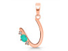 Green Onyx & White Topaz Alphabet U Pendant GRO-RDA-21.