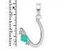 Green Onyx & White Topaz Alphabet U Pendant GRO-RDA-21.