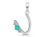 Green Onyx & White Topaz Alphabet U Pendant GRO-RDA-21.