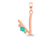 Green Onyx & White Topaz Alphabet V Pendant GRO-RDA-22.