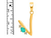 Green Onyx & White Topaz Alphabet V Pendant GRO-RDA-22.