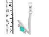 Green Onyx & White Topaz Alphabet V Pendant GRO-RDA-22.