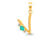 Green Onyx & White Topaz Alphabet V Pendant GRO-RDA-22.